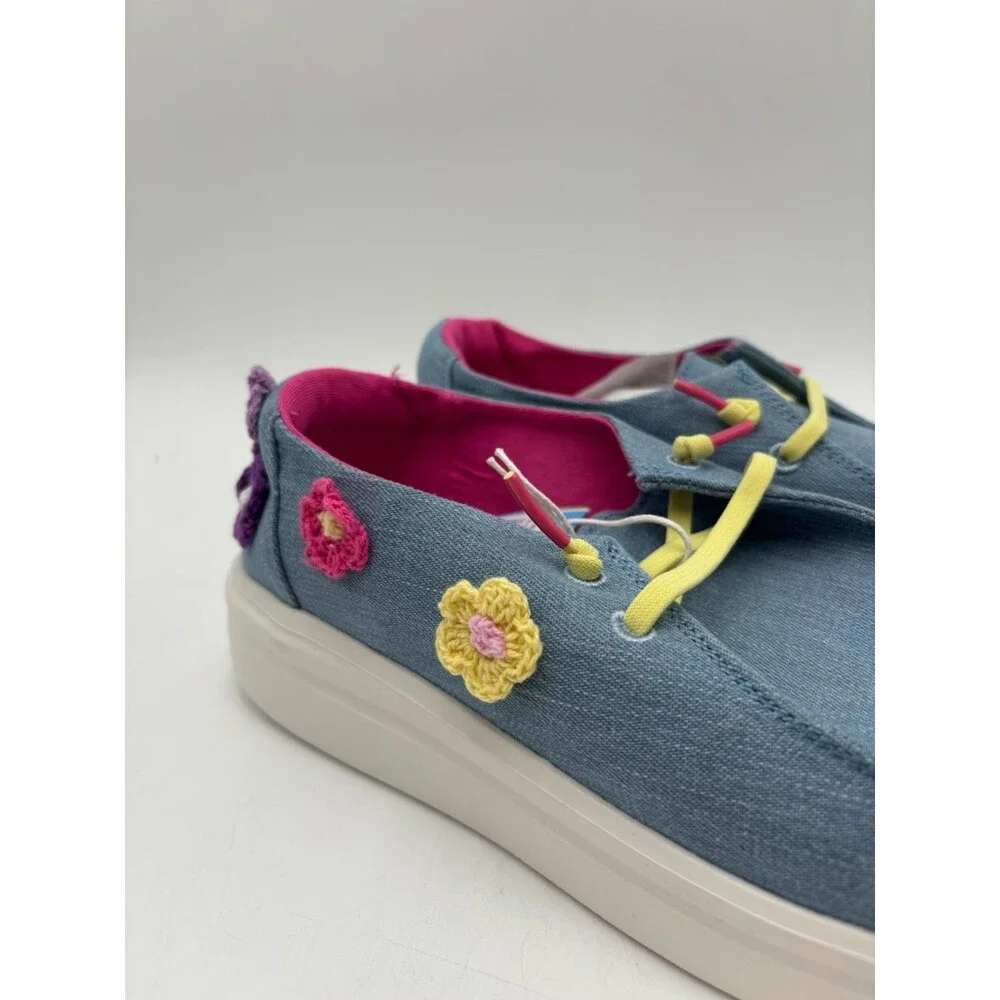 Hey Dude WENDY YOUTH RISE CROCHET DAHLIA Kids' NEW Sneaker Blue US Size Y6/L7